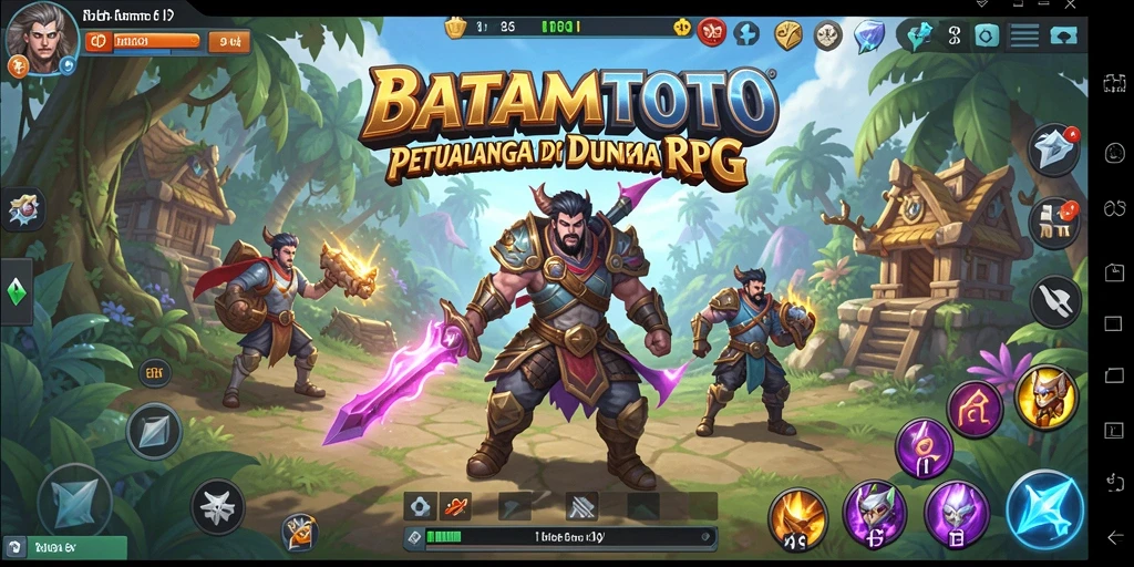 Screenshot utama BATAMTOTO menampilkan aksi bertempur seru di dunia RPG.