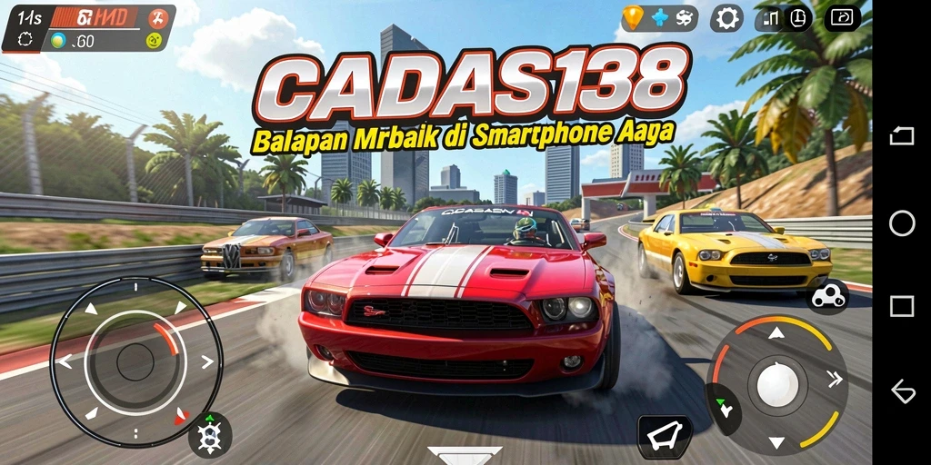 Tangkapan layar gameplay <strong>CADAS138</strong> menampilkan balapan mendebarkan di trek urban.