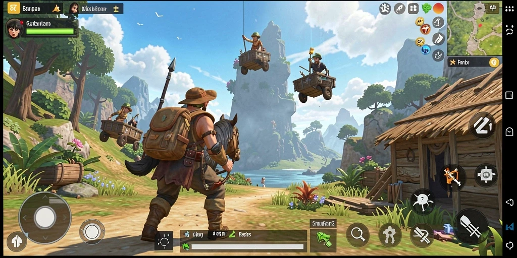 Tangkapan layar gameplay D06 yang menakjubkan di dunia terbuka.