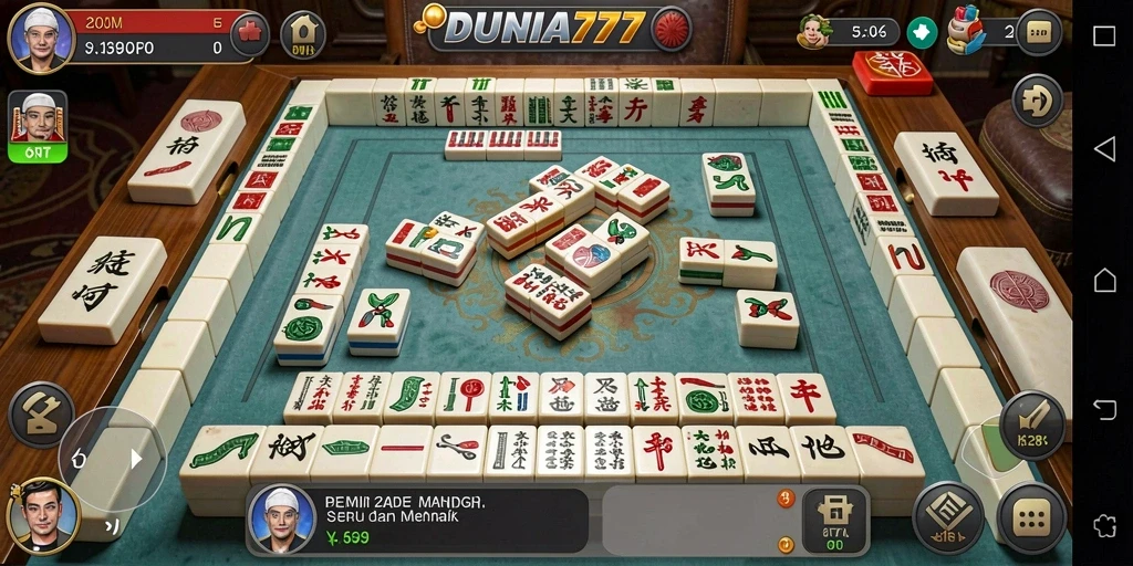 Screenshot DUNIA777 menampilkan gameplay Mahjong yang menarik dan intuitif.