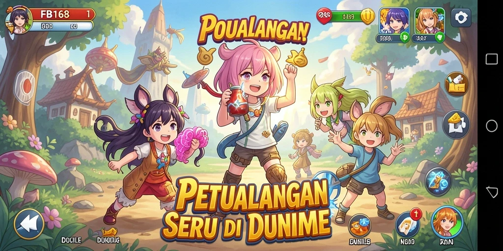 Gameplay FB168 yang penuh aksi dan karakter anime yang menawan.