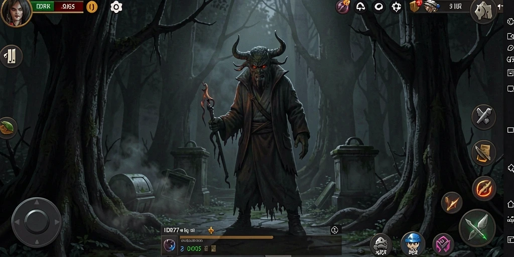 Tampilan menegangkan dalam gameplay IDR77 saat menjelajahi misteri kelam.