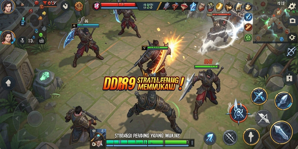 Gambar tampilan gameplay seru IDR89 dengan pertempuran intens.