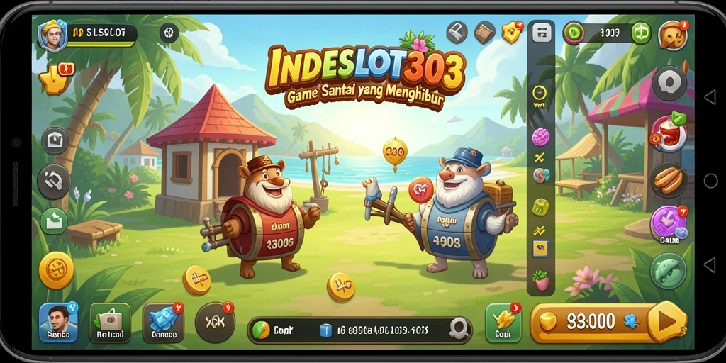 Tampilan gameplay INDESLOT303 yang ceria dan mengasyikkan.