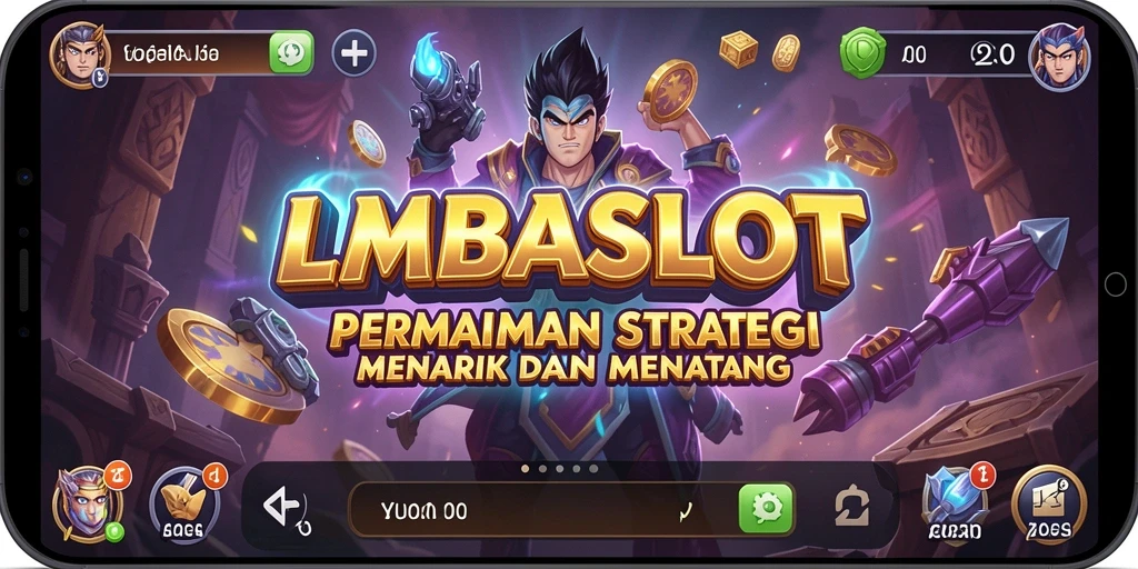 Tampilan gameplay strategis pada LMBASLOT dengan karakter dan alat menarik.