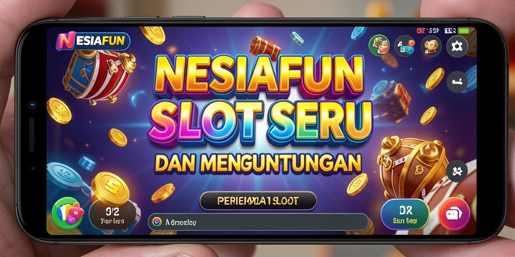 Tampilan gameplay menarik dari NESIAFUN dengan simbol slot berwarna-warni.