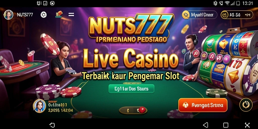 Tampilan gameplay NUTS777 yang imersif dalam sesi Live Casino.
