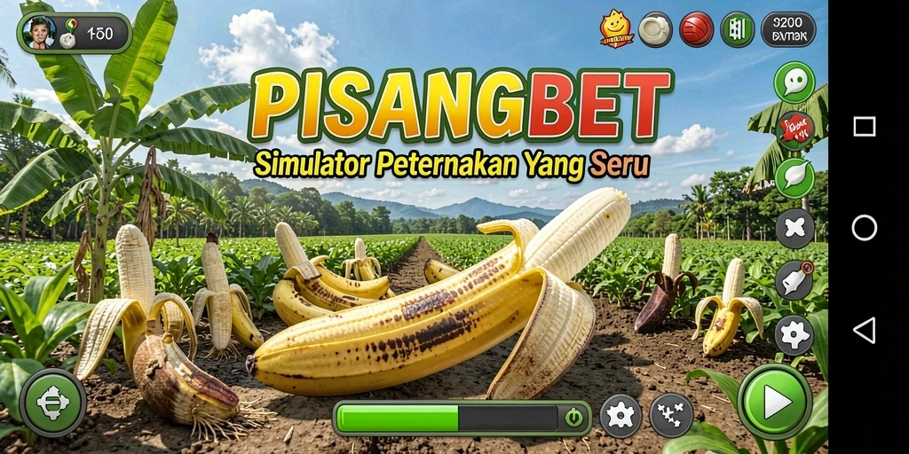 Tangkapan layar utama dari gameplay PISANGBET yang menampilkan keindahan ladang pertanian.