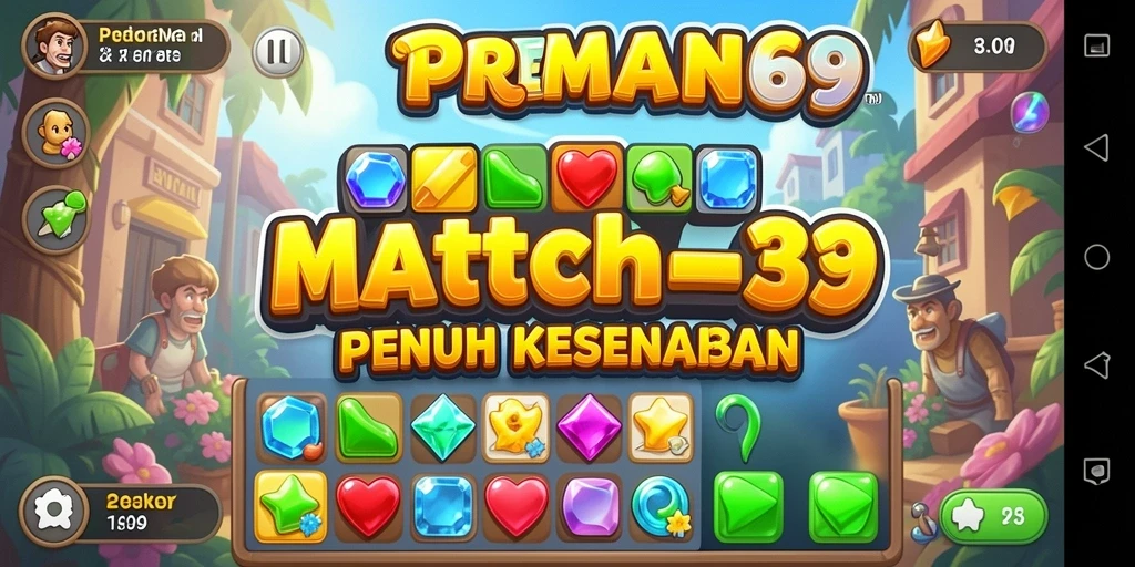 Screenshot gameplay PREMAN69 yang menunjukkan keseruan permainan Match-3.
