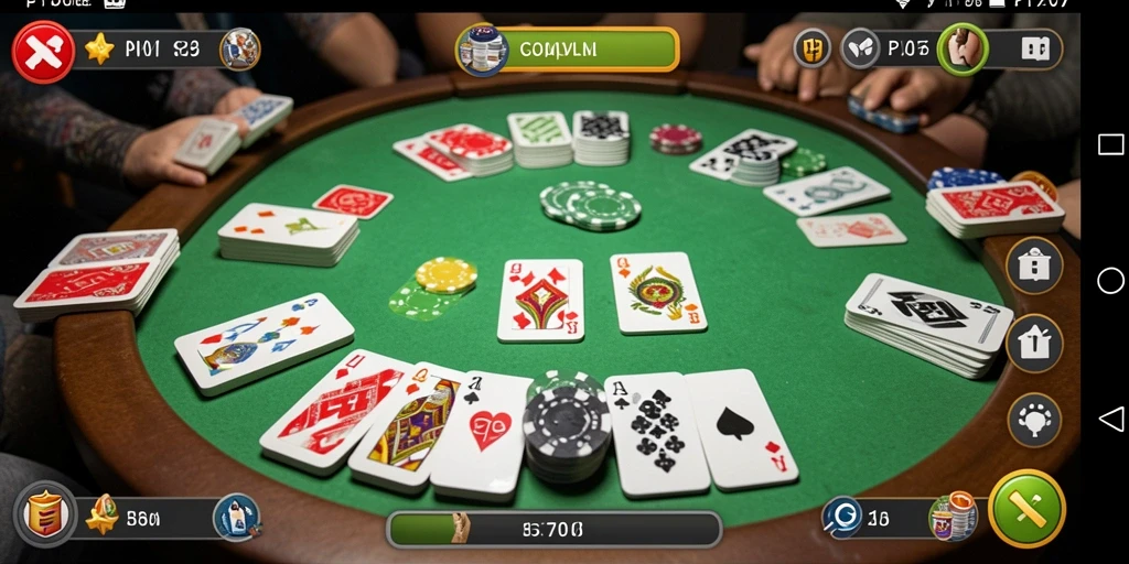 Screenshot gameplay PT707 menampilkan suasana seru permainan Gaple.