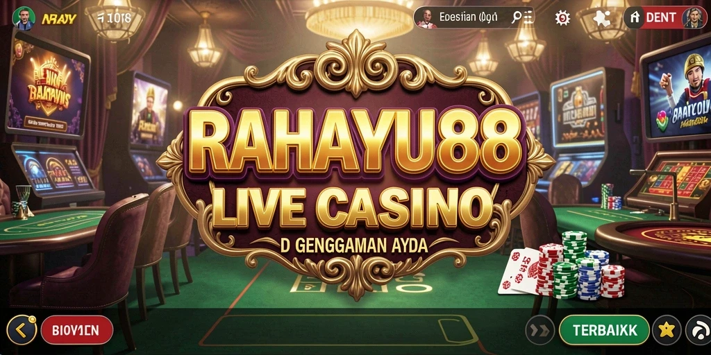 Tangkapan layar utama RAHAYU88 menampilkan dealer profesional sedang bermain di meja Roulette.