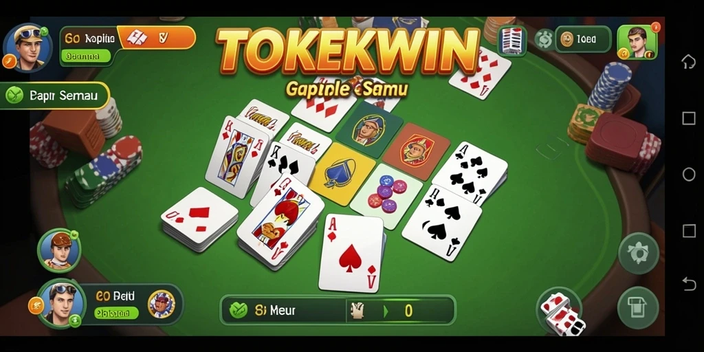 Screenshots TOKEKWIN menampilkan gameplay Gaple yang menarik dan mudah dipahami.