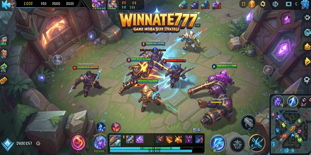Tangkapan layar WINRATE777 menampilkan aksi pertempuran karakter di arena MOBA.