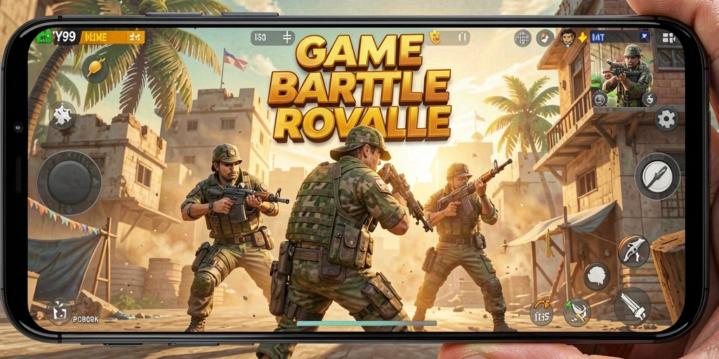 Screenshot Y89 menampilkan aksi seru dalam pertarungan Battle Royale.