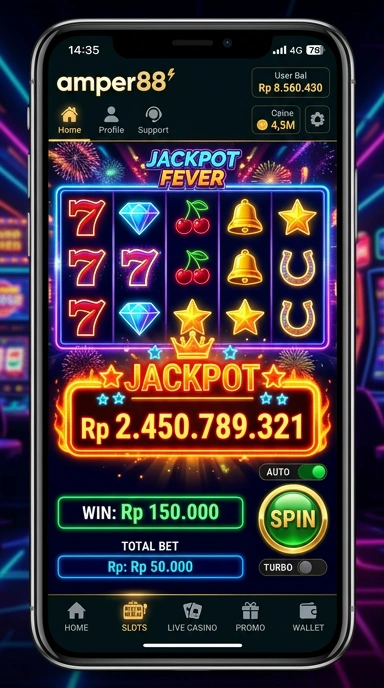 Tampilan utama aplikasi amper88 yang menarik.